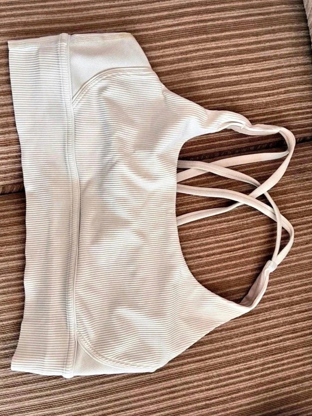lululemon Like a Cloud Ribbed Longline Bra White Size 12